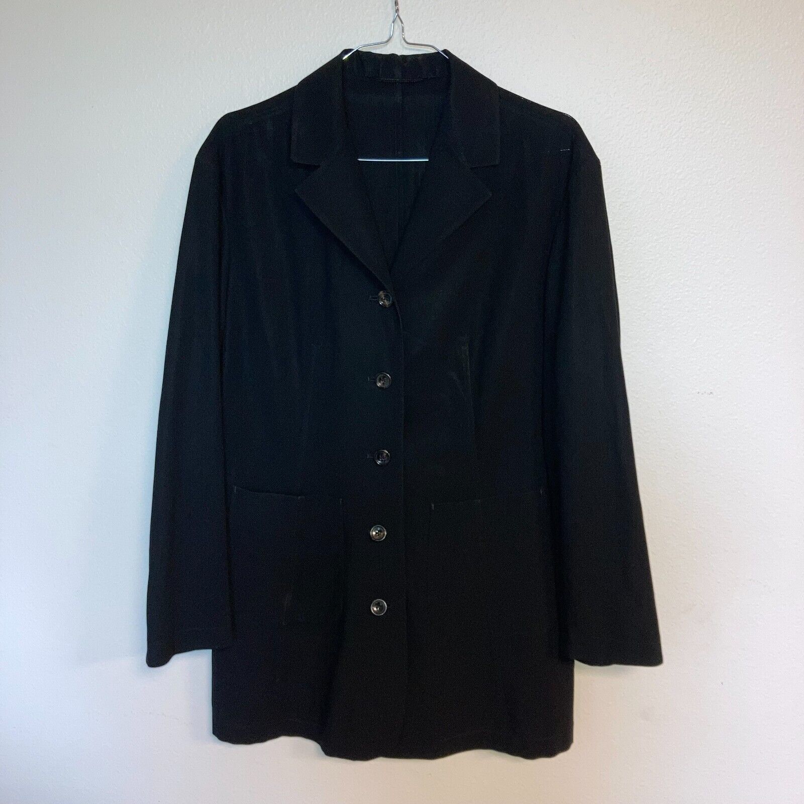 Jil Sander Lightweight Wool Blazer Jacket Black Size 38 6 Medium Made in Germany