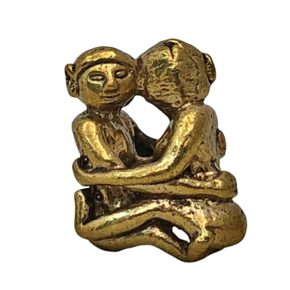 Mating Lover Voodoo Doll Soulmate Attraction Buddha Pocket Amulet Brass Statue