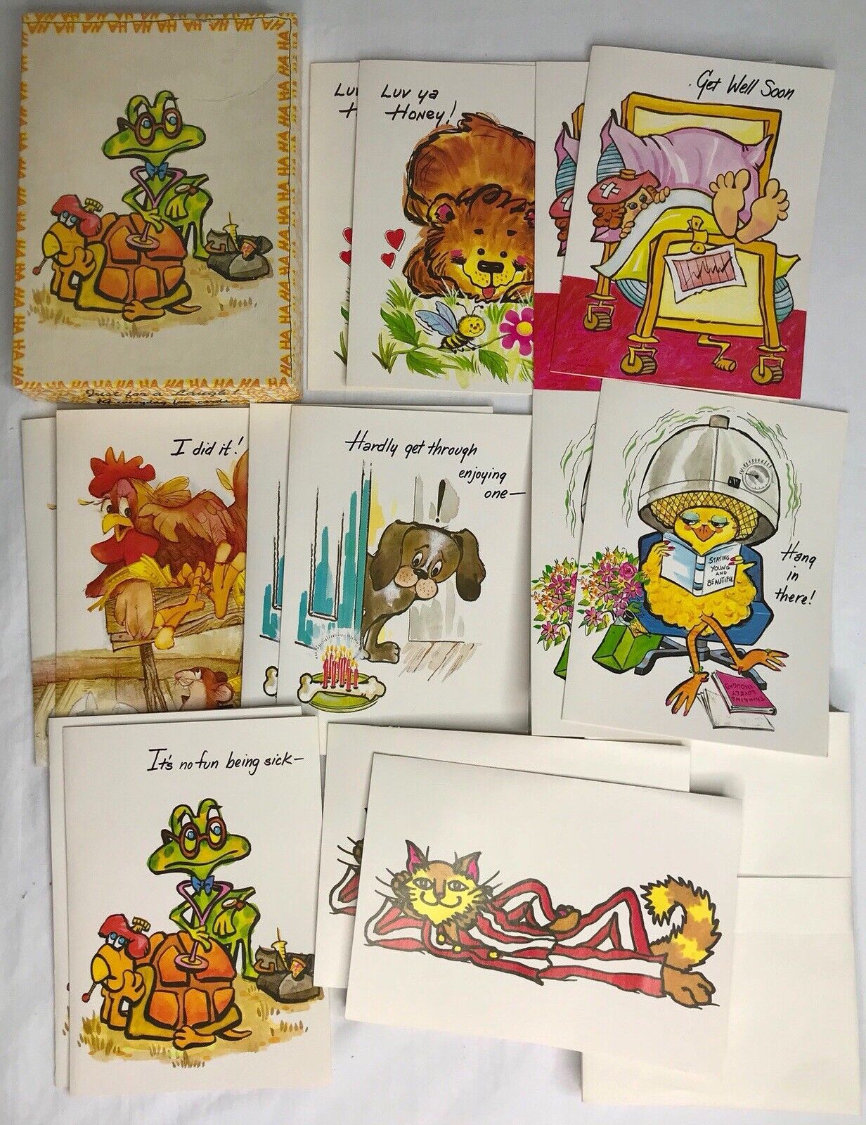 Fun Box of 14 Vintage Everyday Cards w. Envelopes ~Just For A Laugh~ Humorous