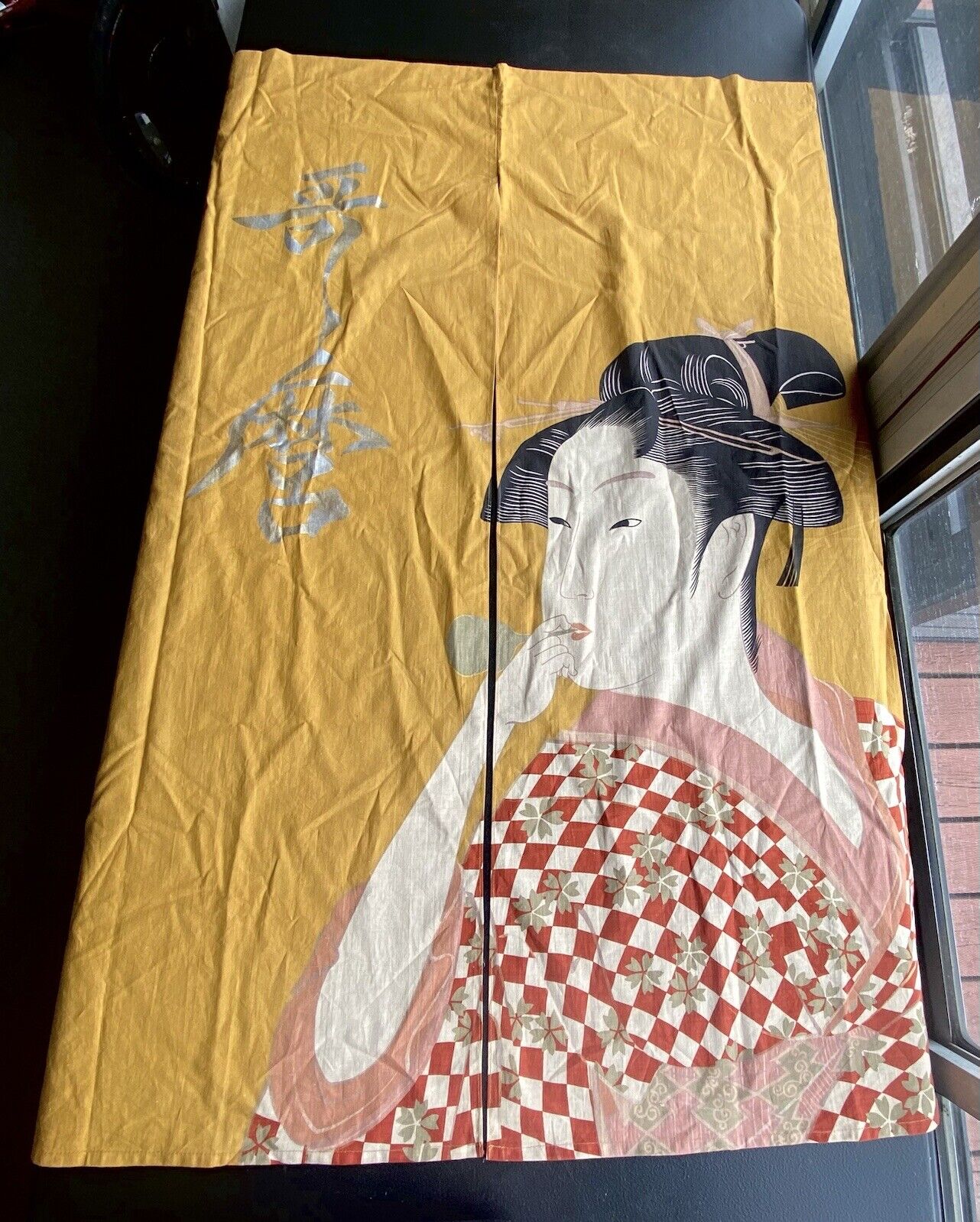 Vintage Japanese Geisha Noren Curtain Ukiyoe Noren Japan Doorway Curtain