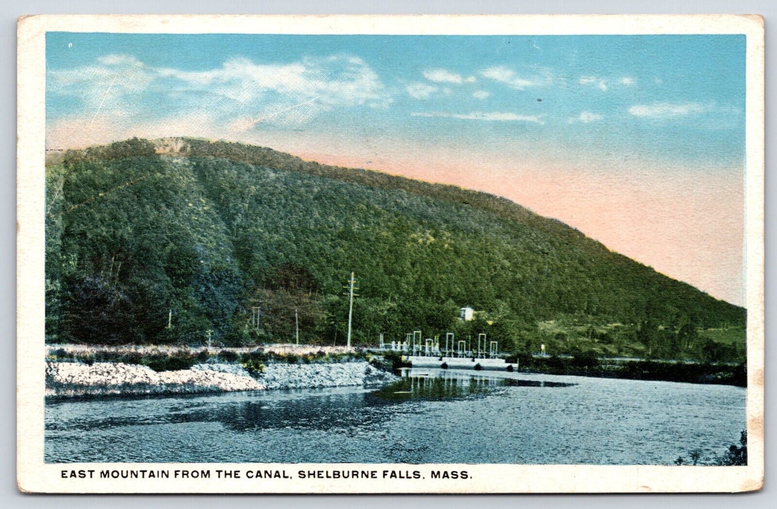 Massachusetts Shelburne Falls East Mountain Canal Vintage Postcard POSTED 1908