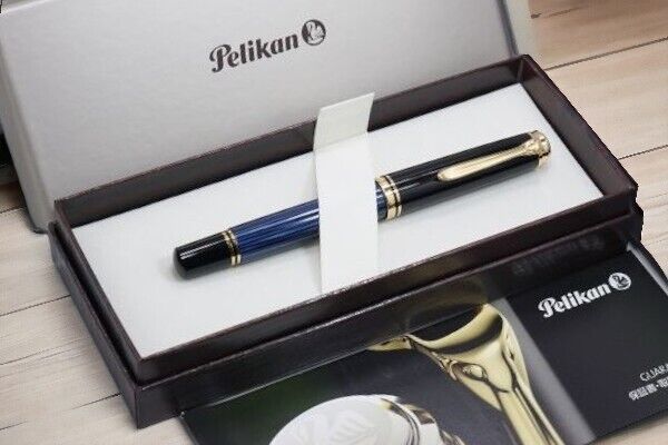 Pelikan Souveran M800 Blue Stripe EF nib fountain pen NEW JP