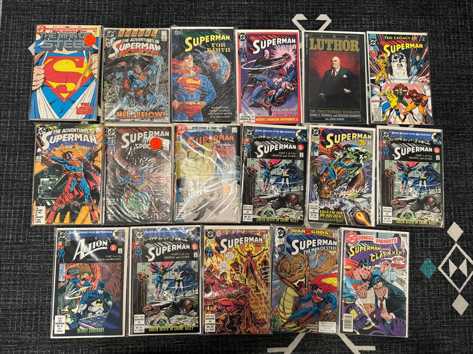 Random Lot of 15 DC COMICS Superman  Comic Book Lot - Copper & Modern Age