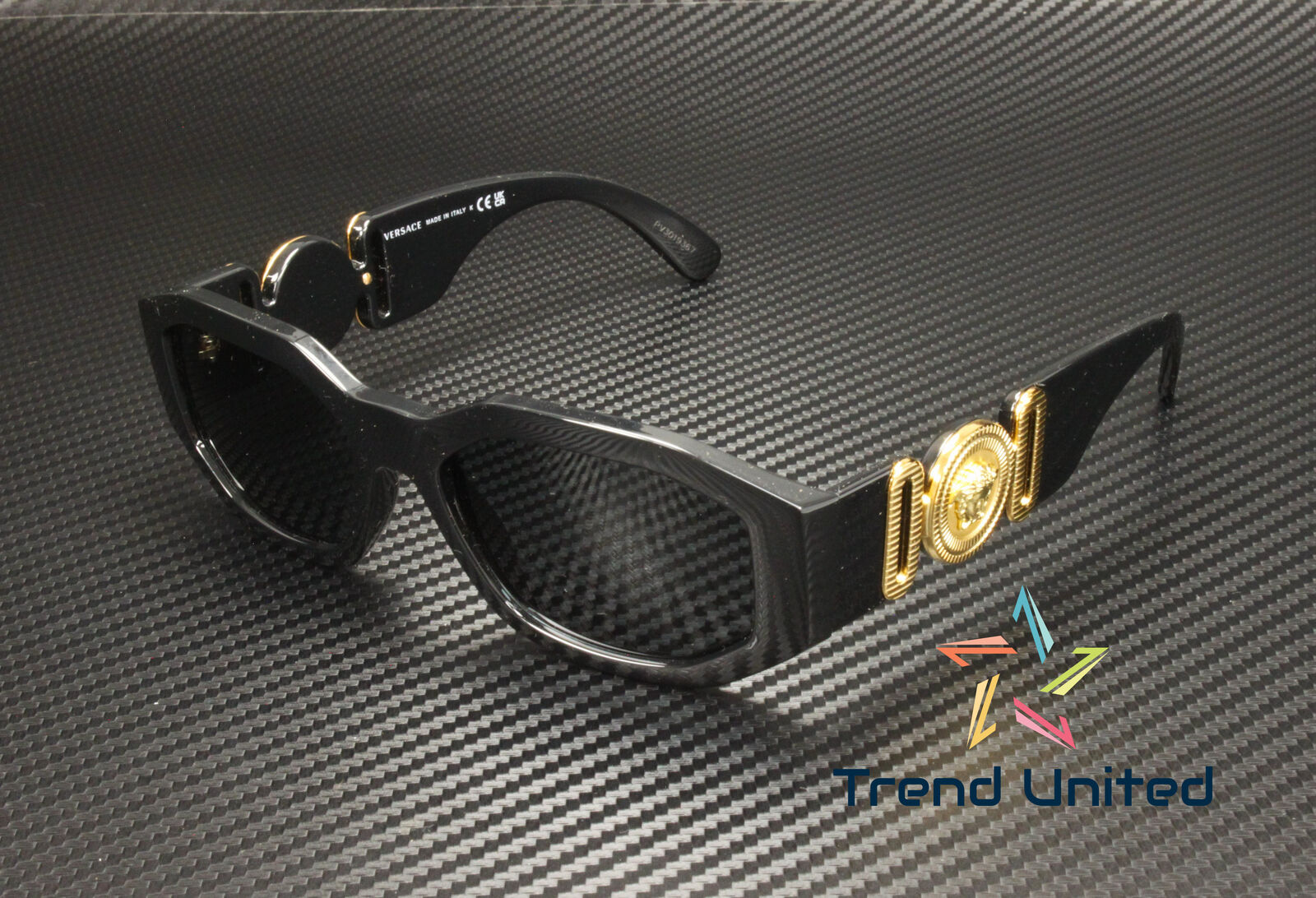 VERSACE VE4361 GB1 87 Black Grey 53 mm Unisex Sunglasses
