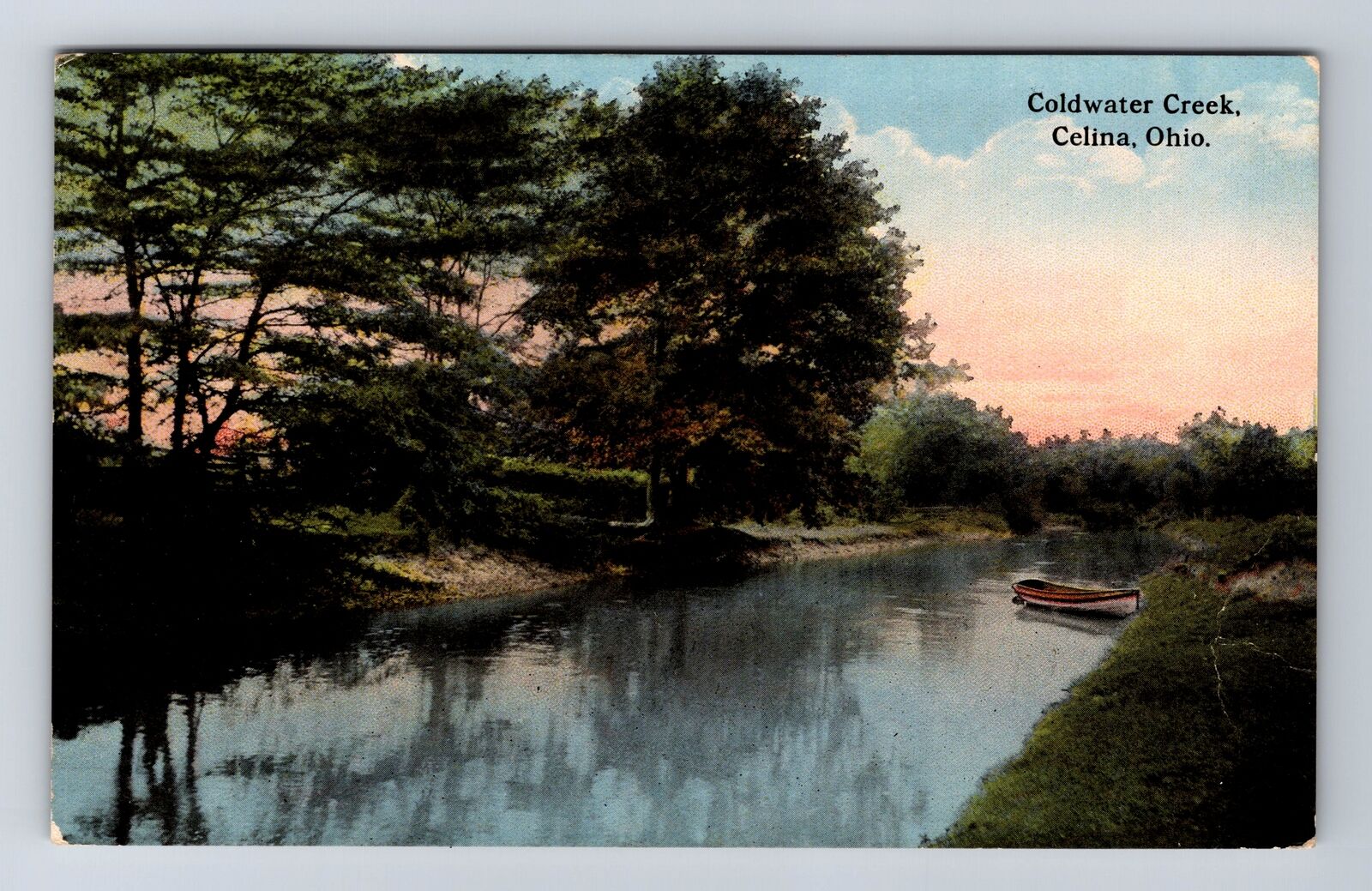 Celina OH-Ohio, Scenic Greetings, Coldwater Creek, Antique, Vintage Postcard