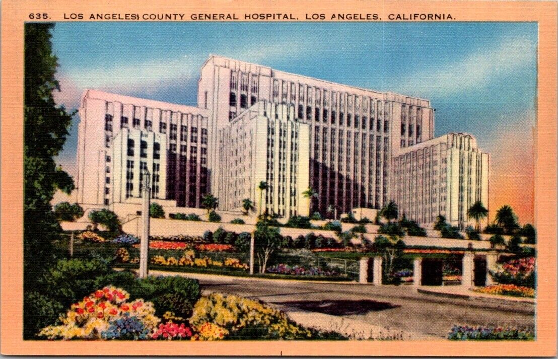 Los Angeles CA California County General Hospital Postcard Unposted Unused