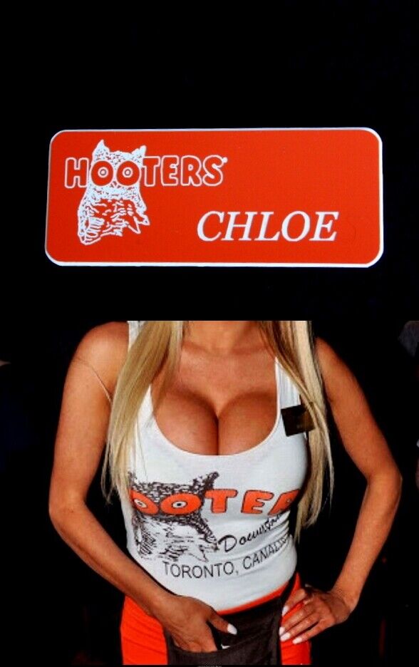 Hooters Uniform Chloe Name Tag Pin Back Dress Role Play Costume Accessory
