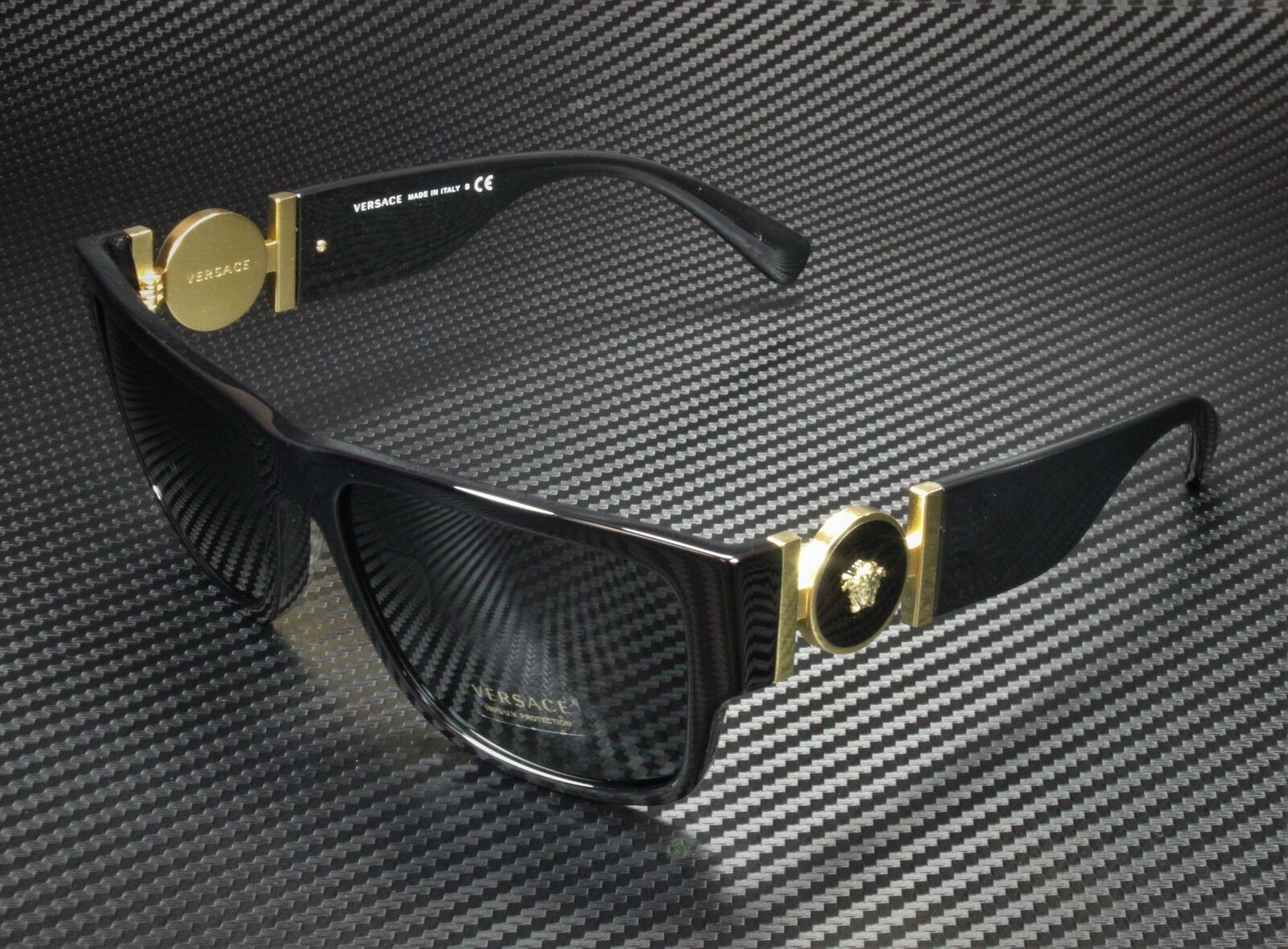 VERSACE VE4369A GB1 87 Black Grey 58 mm Men\'s Sunglasses