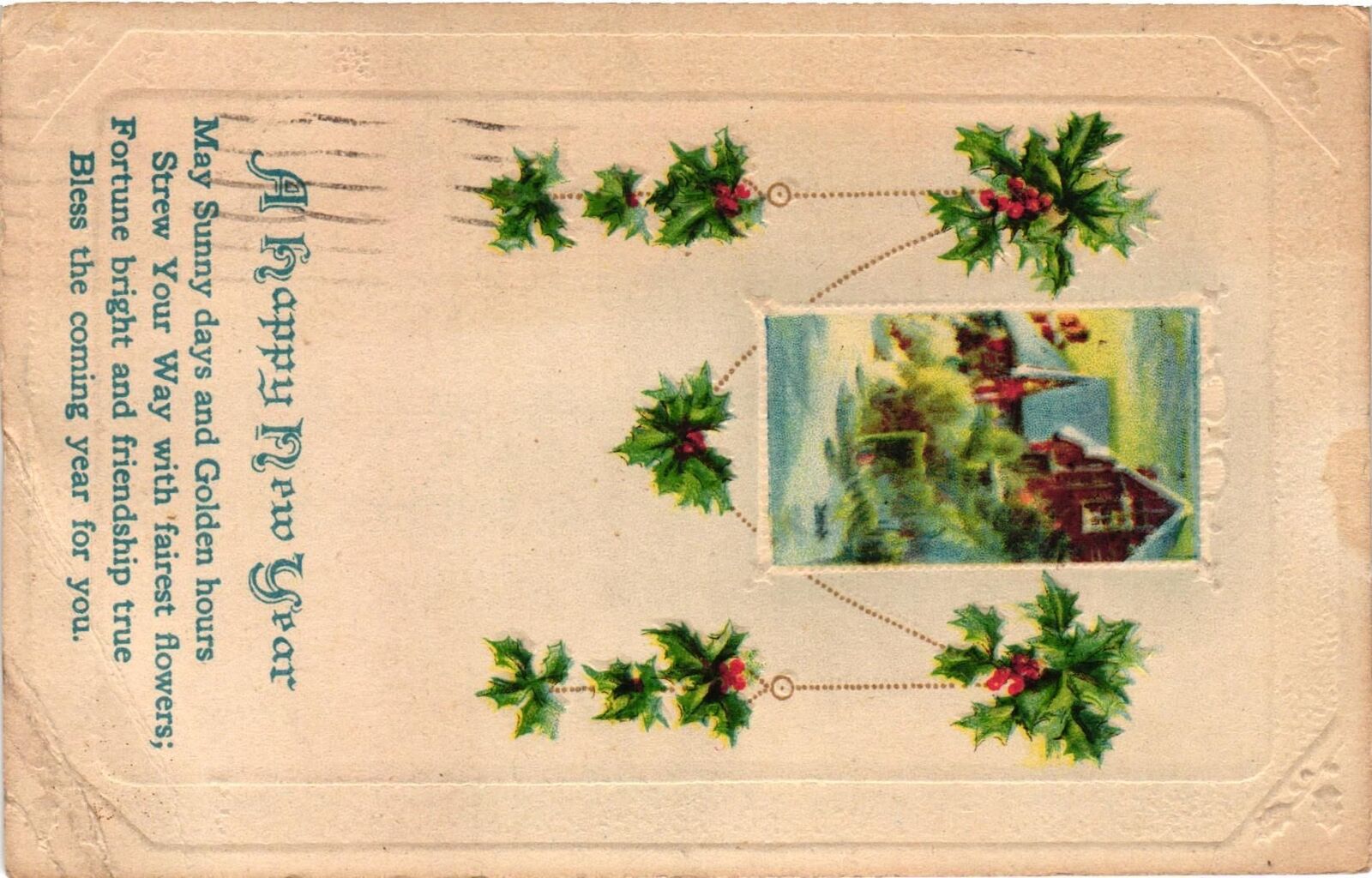 Vintage Postcard- Happy New Year Greetings Vintage Postcard