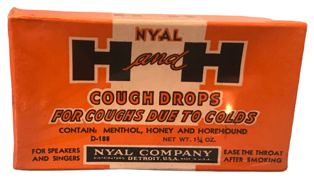 Vintage Unopened Box H&H Menthol Honey Cough Drops NOS Nyal Co.
