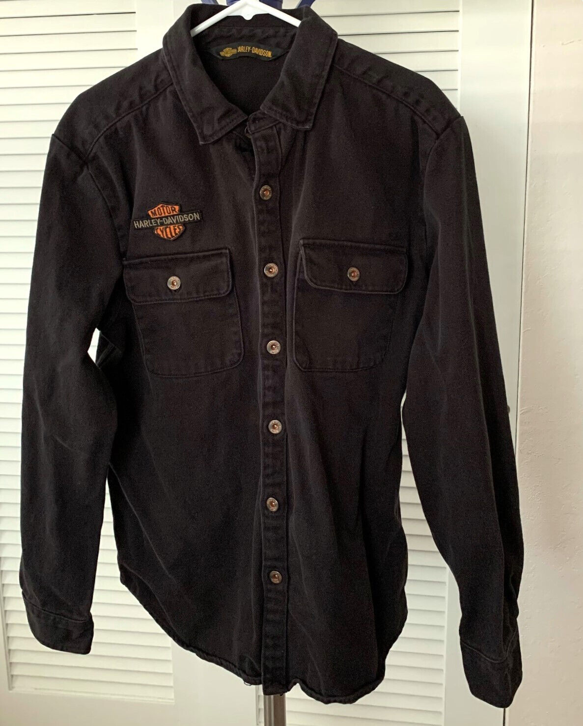 Harley Davidson Men’s Vintage Logo Overshirt Shirt Black Regular L