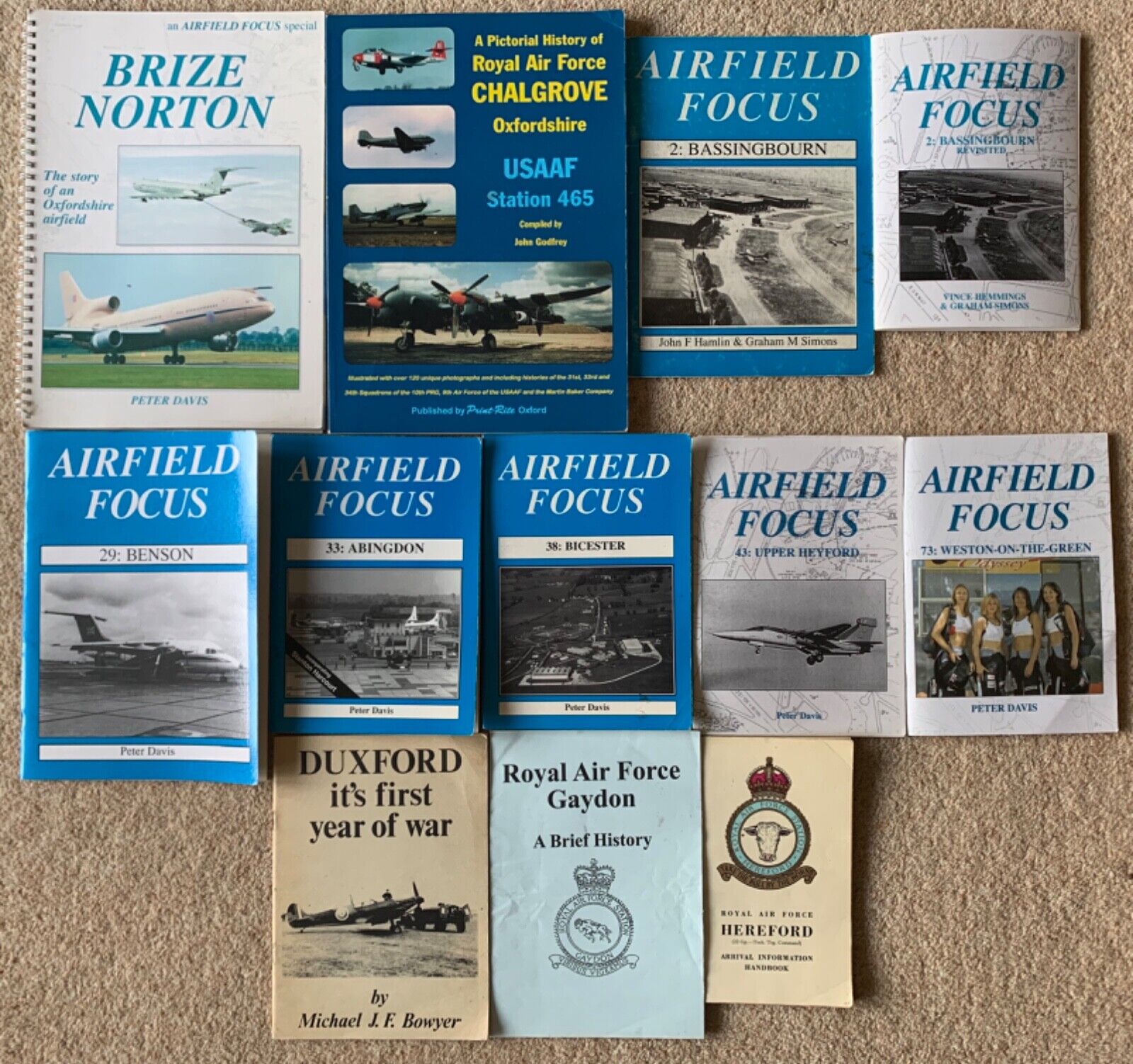 Airfield Focus et al. Peter Davis. 12 publications. Duxford, Gaydon, Hereford.
