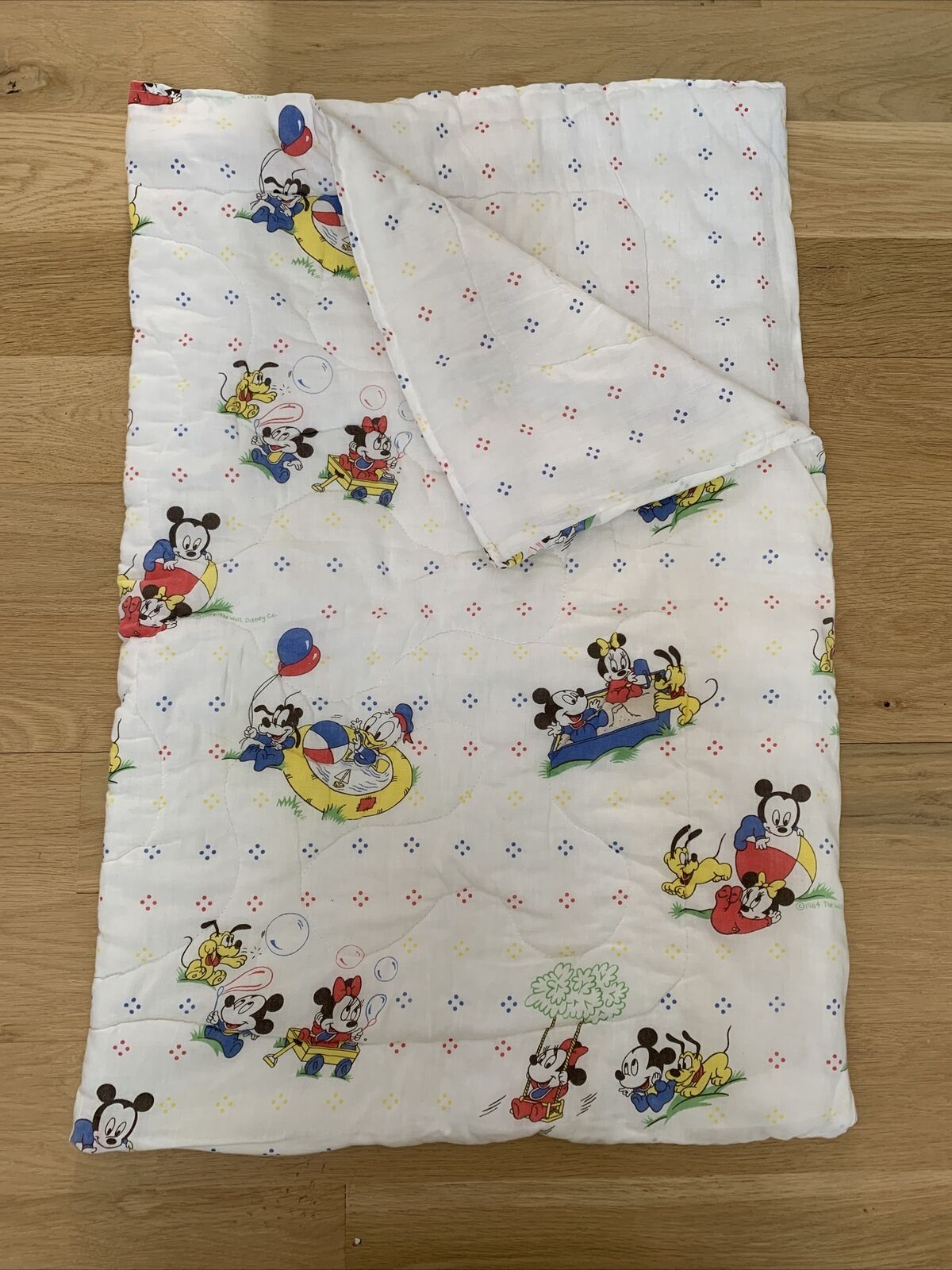 Vintage 1980’s Dundee Disney Babies Mickey Minnie Mouse Crib Quilt Sleeping Bag