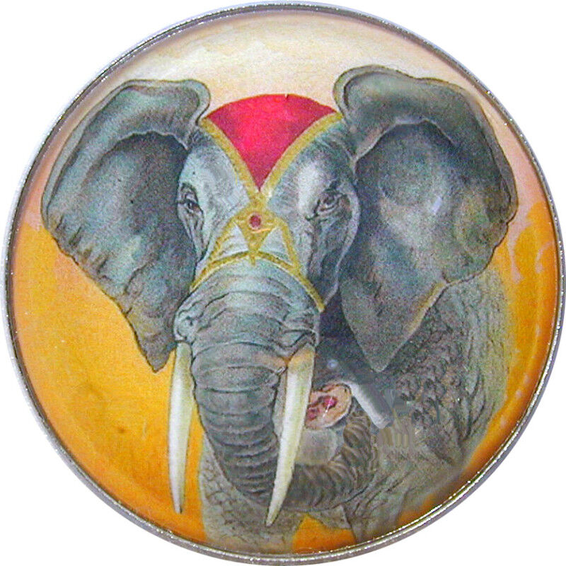 Crystal Dome Button African Elephant Lg Sz  ELE 01  FREE US SHIPPING