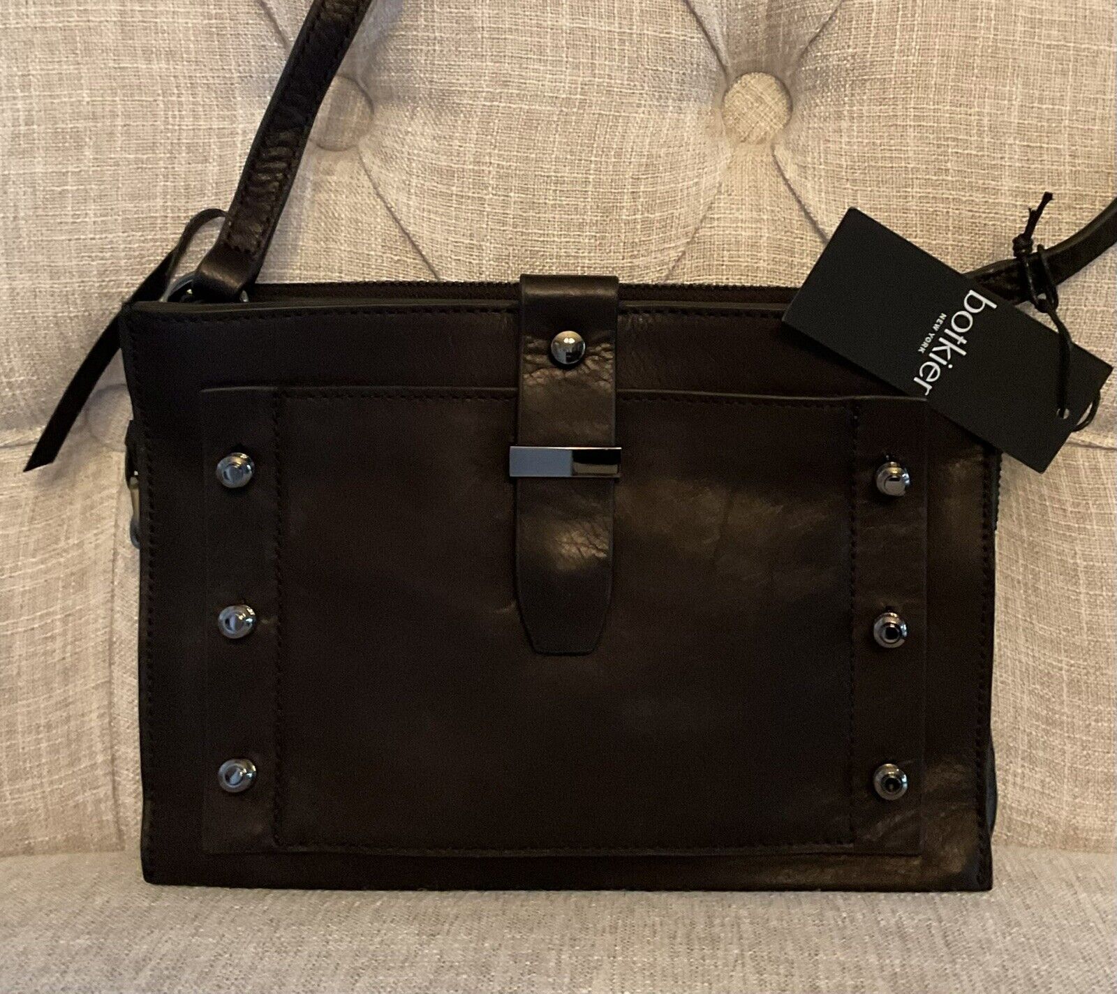 BOTKIER NY Black Leather Warren City Crossbody (NWT, Includes Dust-bag) 50% OFF