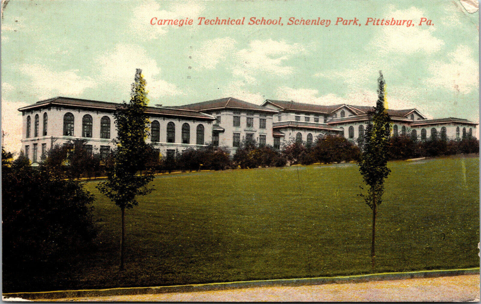 Vtg 1910s Carnegie Technical School College Schenley Park Pittsburgh PA Postcard
