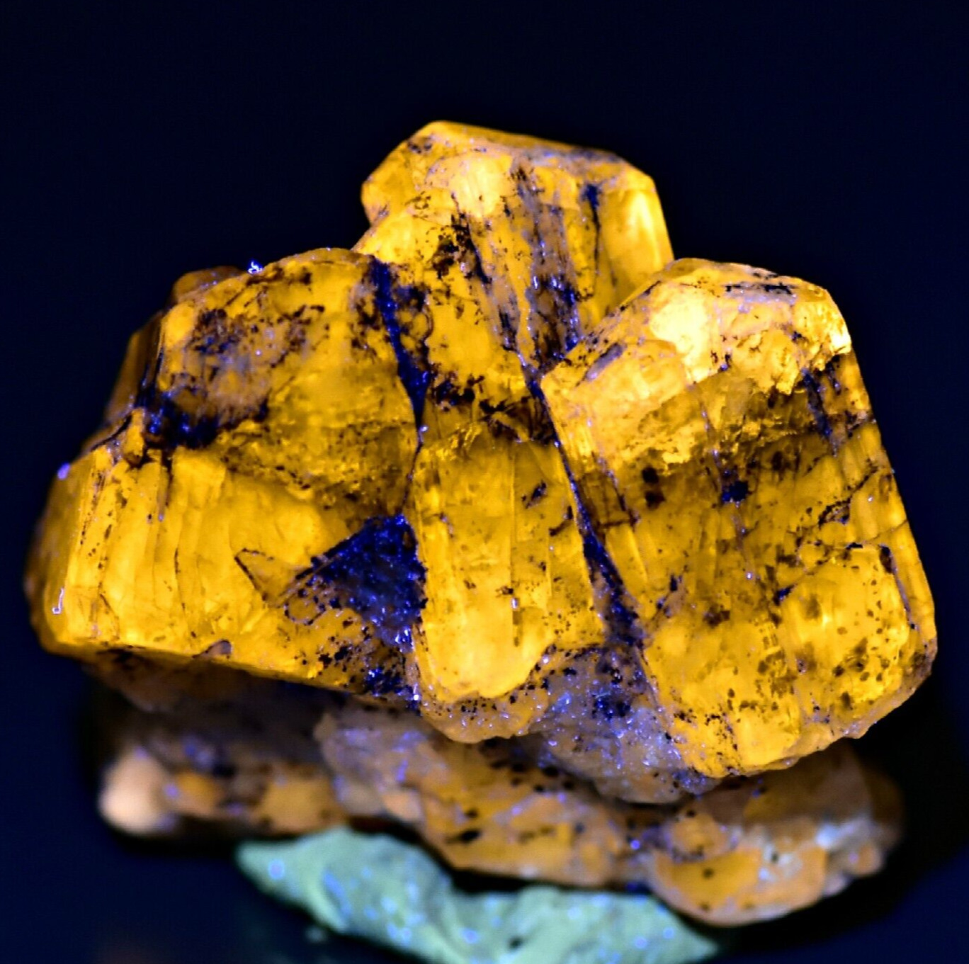 47 CT Rare Terminated Natural Fluorescent Marialite Scapolite Crystals On Matrix