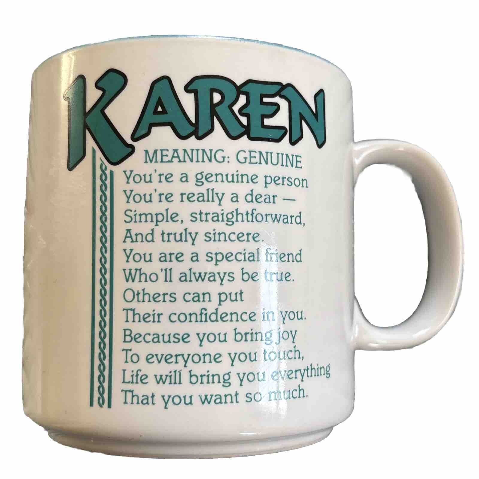 Vintage Papel Coffee Mug KAREN MemeCore Cup 1980’s