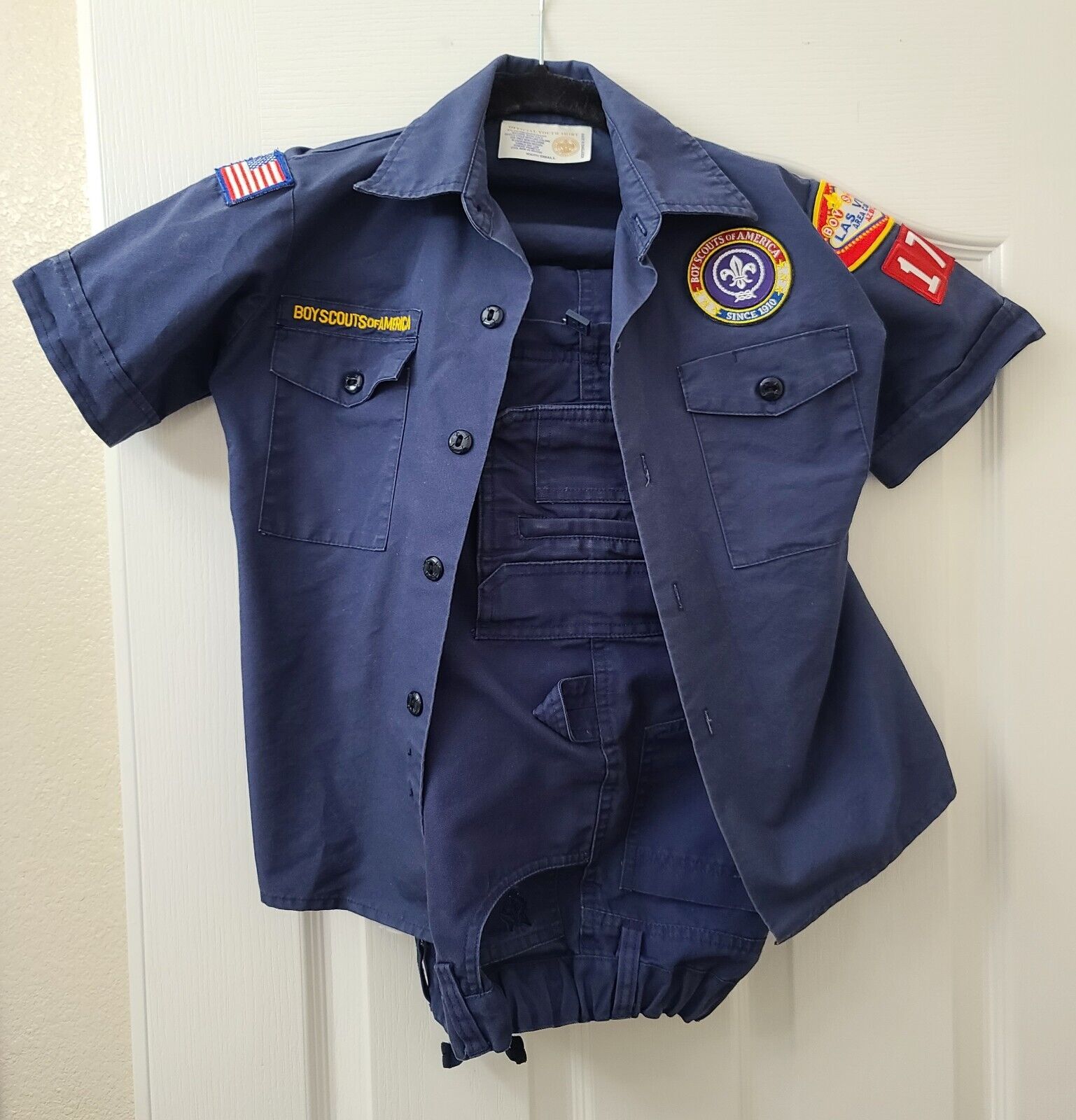Boy Scouts Uniform Blue Boys Youth  Shirt Small And Pant/Short Size 6