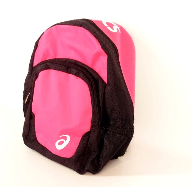 Asics Backpack Bag Women\'s Zip Shoulder Straps Pink Black