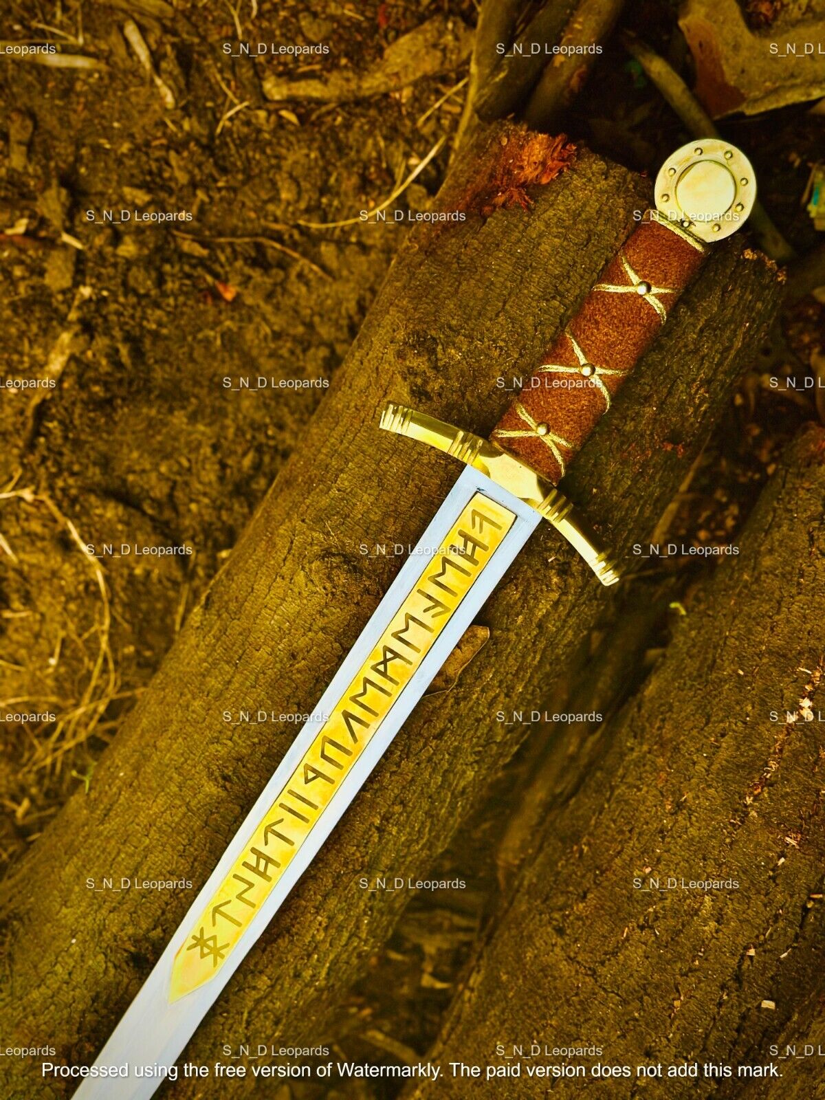 Handmade Excalibur VIKING Sword Real Carbon Steel Sword, Brass, Functional sword