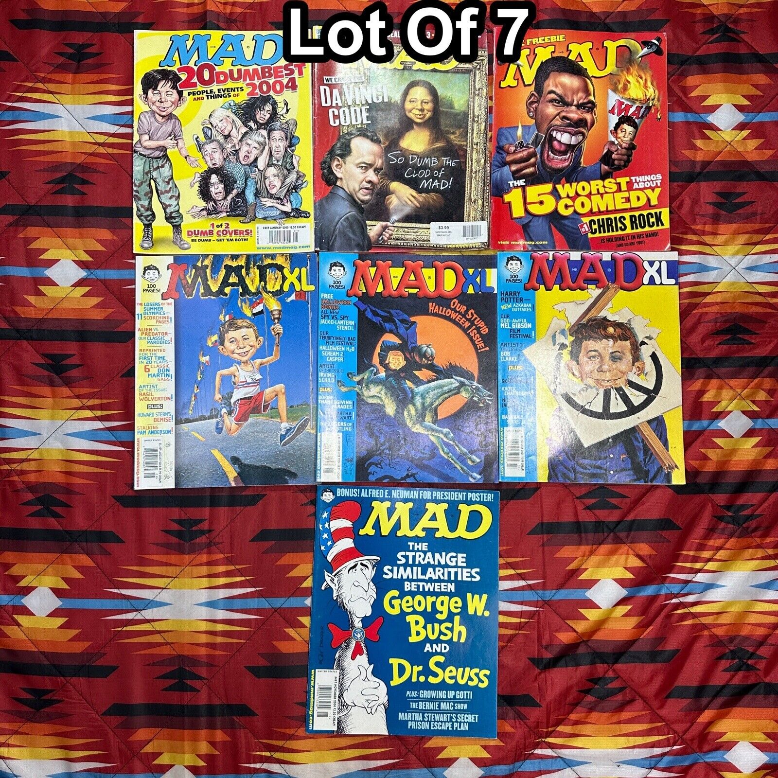 Vintage Y2K MAD Magazine & MAD XL Lot Of 7 Vintage Issues 2004 & 2005