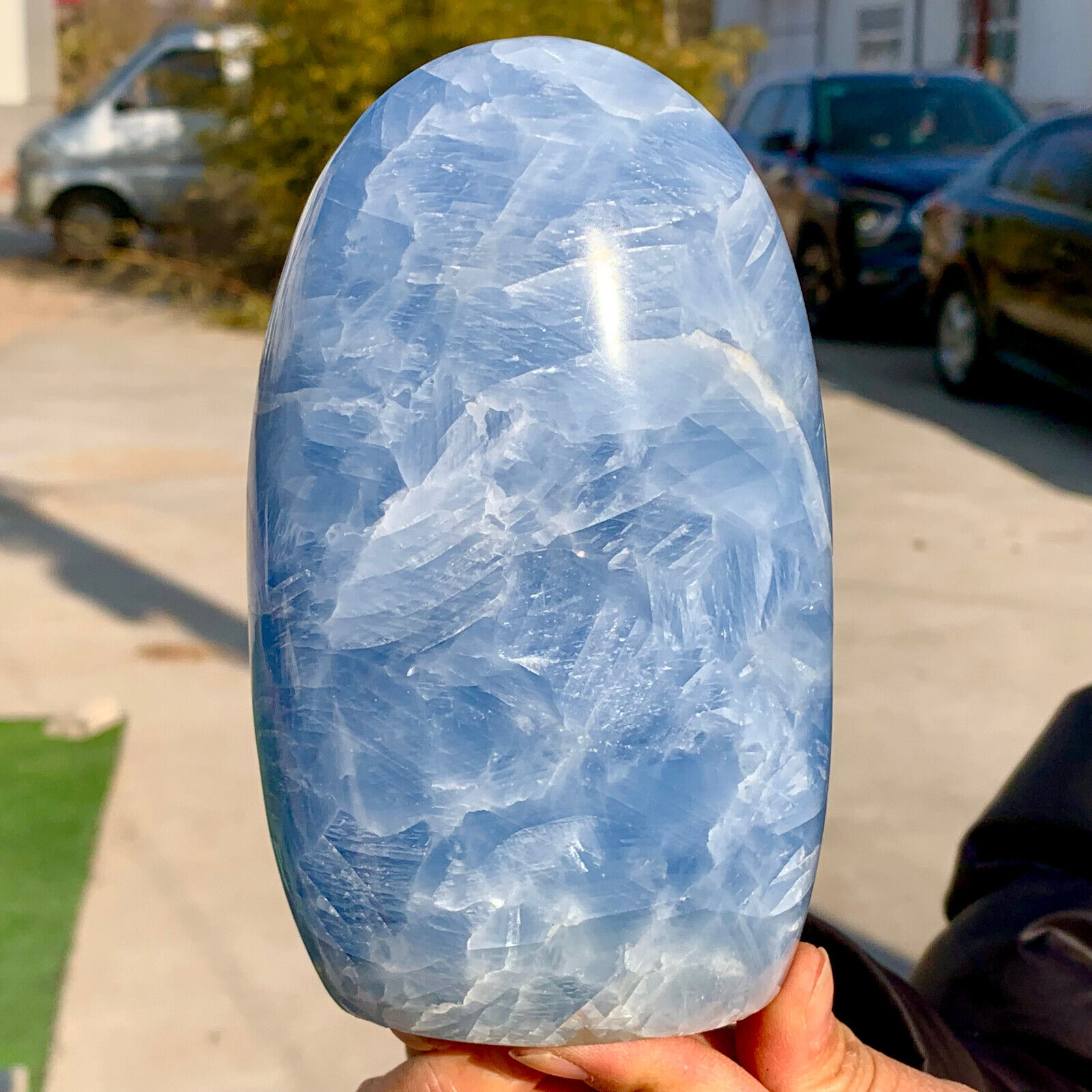 3.41LB Natural Polished BlueCelestite Crystal Gem StoneSpecimen