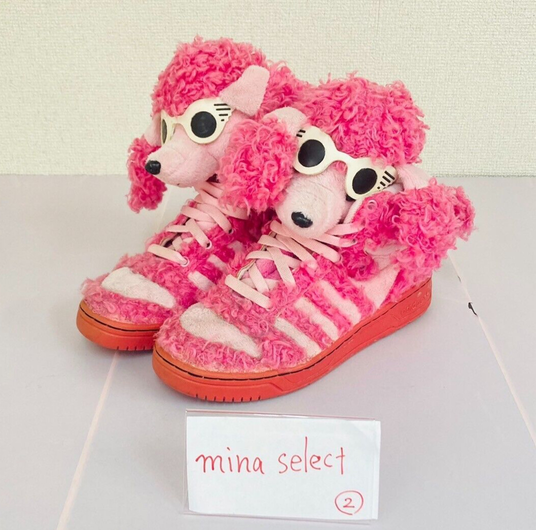 Adidas Jeremy Scott Sneakers Shoes Pink Poodle Dog Size 23.5cm US Size 5.5