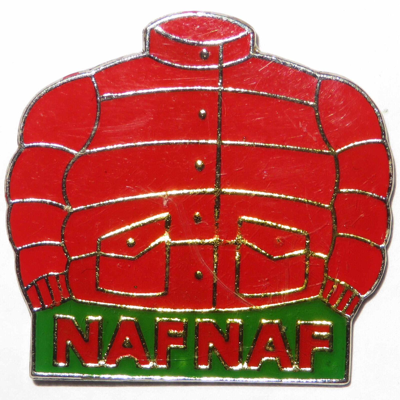 VINTAGE NAF NAF PIN BADGE 1990s 90s LAPEL JACKET COAT FASHION CLASSIC MINITEL