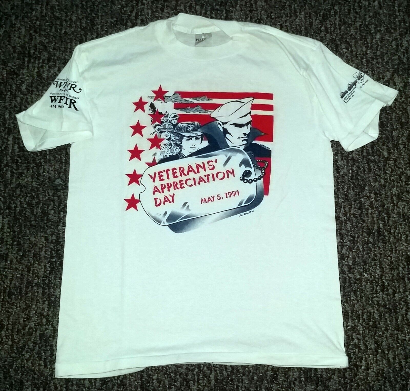 1991 Vintage Veterans Appreciation Day Military Volunteer T-Shirt-Large 19\