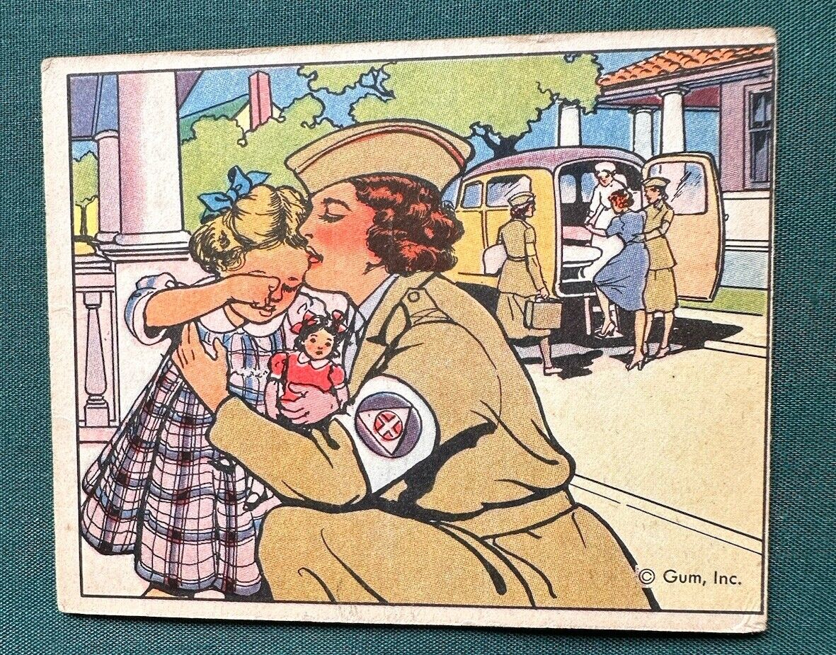 Uncle Sam Card # 102 (1941) Home Defense GUM, INC Women’s Duties  Front WW II