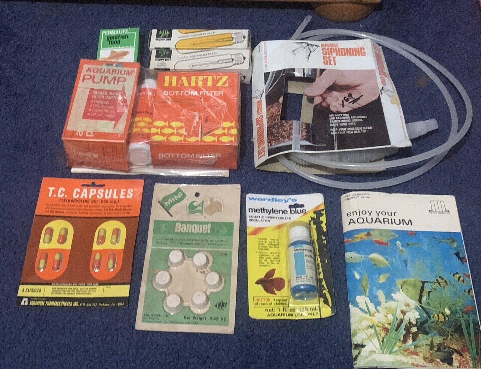 True Vintage Aquariam Equipment . 60’s Hartz Pump And Filter W/ Other Supplies.
