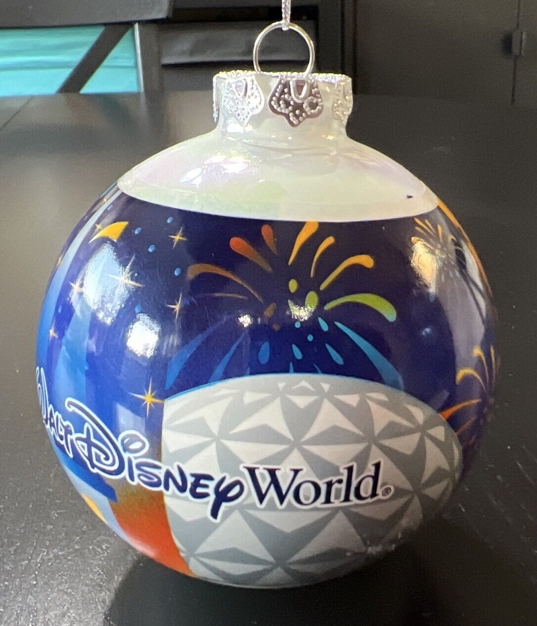 Disney World Vintage WDW Park Icons 3.5” Glass Ball Christmas Ornament Epcot