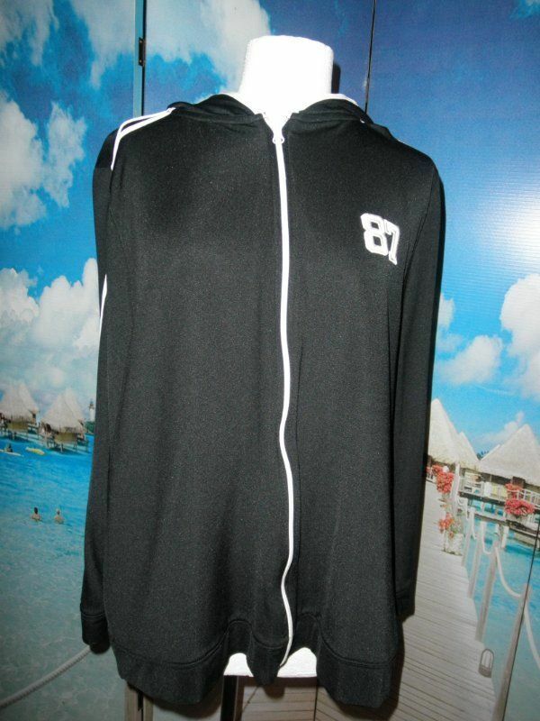 NEW (NO TAGS) by MOSSIMO, STRETCH, HOODY, HOODIE, BLACK (SAYS 87) PLUS SIZE 1X