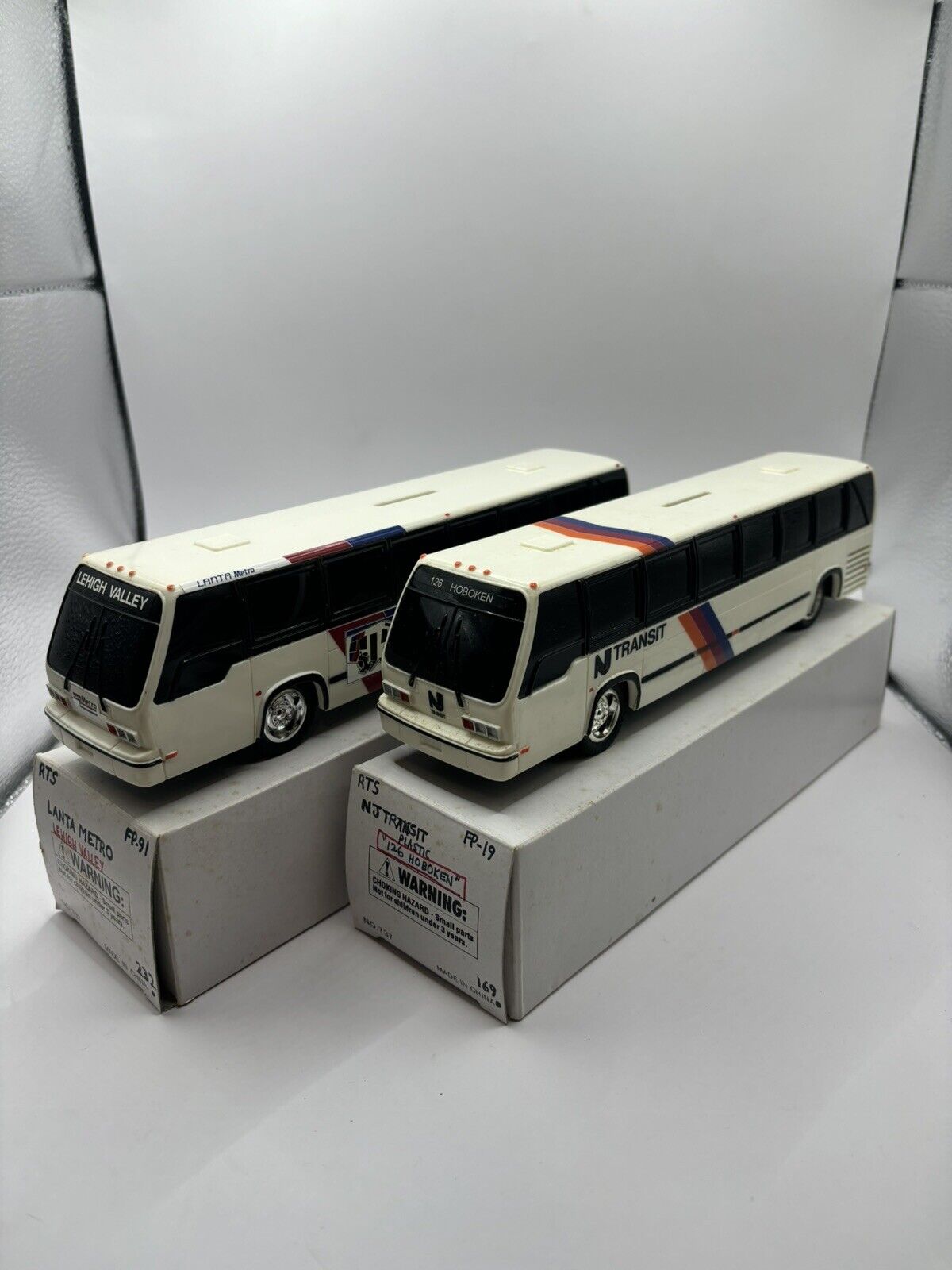 Vintage Bank Bus Plastic 9.5X2X2.75'' Lot ( New Jersey & Lanta Metro )