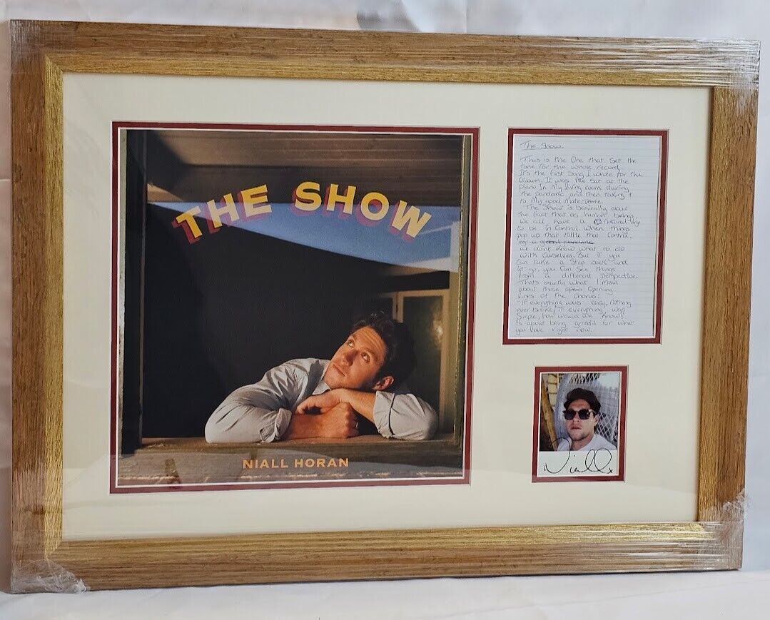 Niall Horan signed picture, lyrics LP Record The Show JSA COA Autographed Vinyl