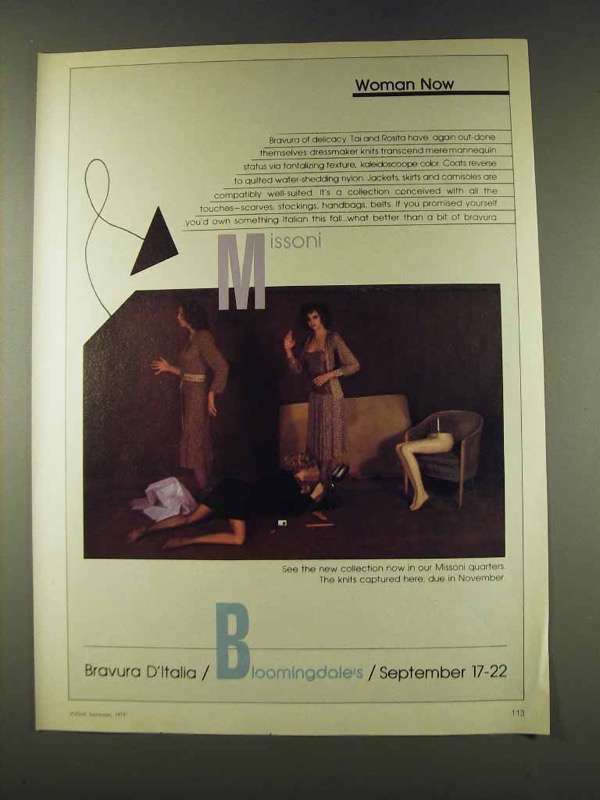 1979 Missoni Knits Ad - Woman Now