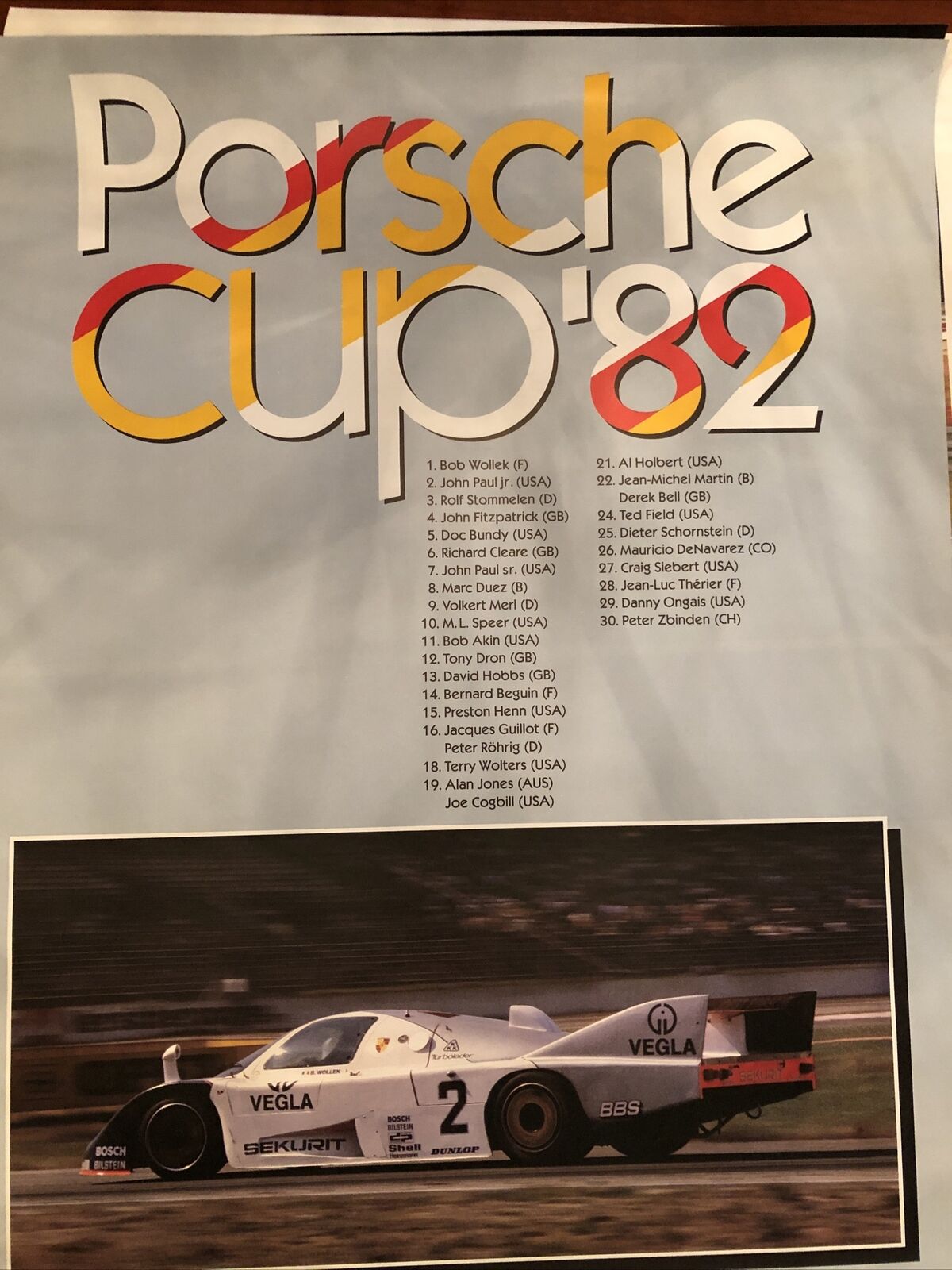 AWESOME FACTORY Original 1982  Factory Poster Porsche Cup 1982