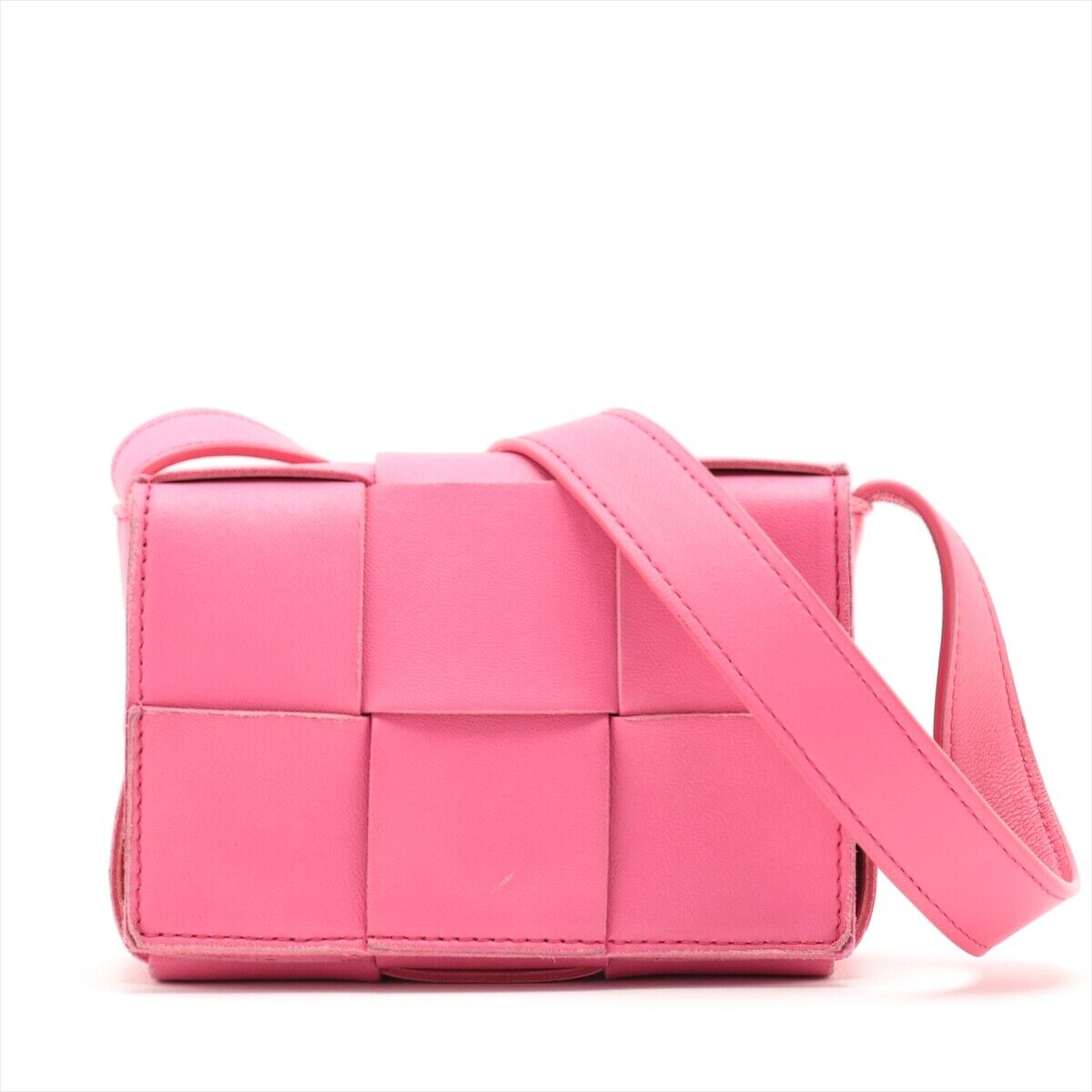 BOTTEGA VENETA Maxi INTRECCIATO Candy Cassette Leather Shoulder Bag Pink