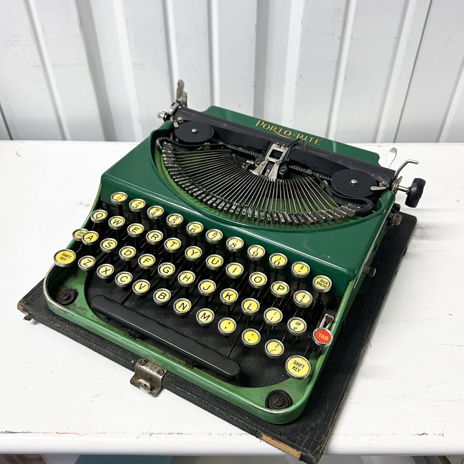 Super Rare 1920s Remington Porto-Rite (Duotone Green) Portable Manual Typewriter
