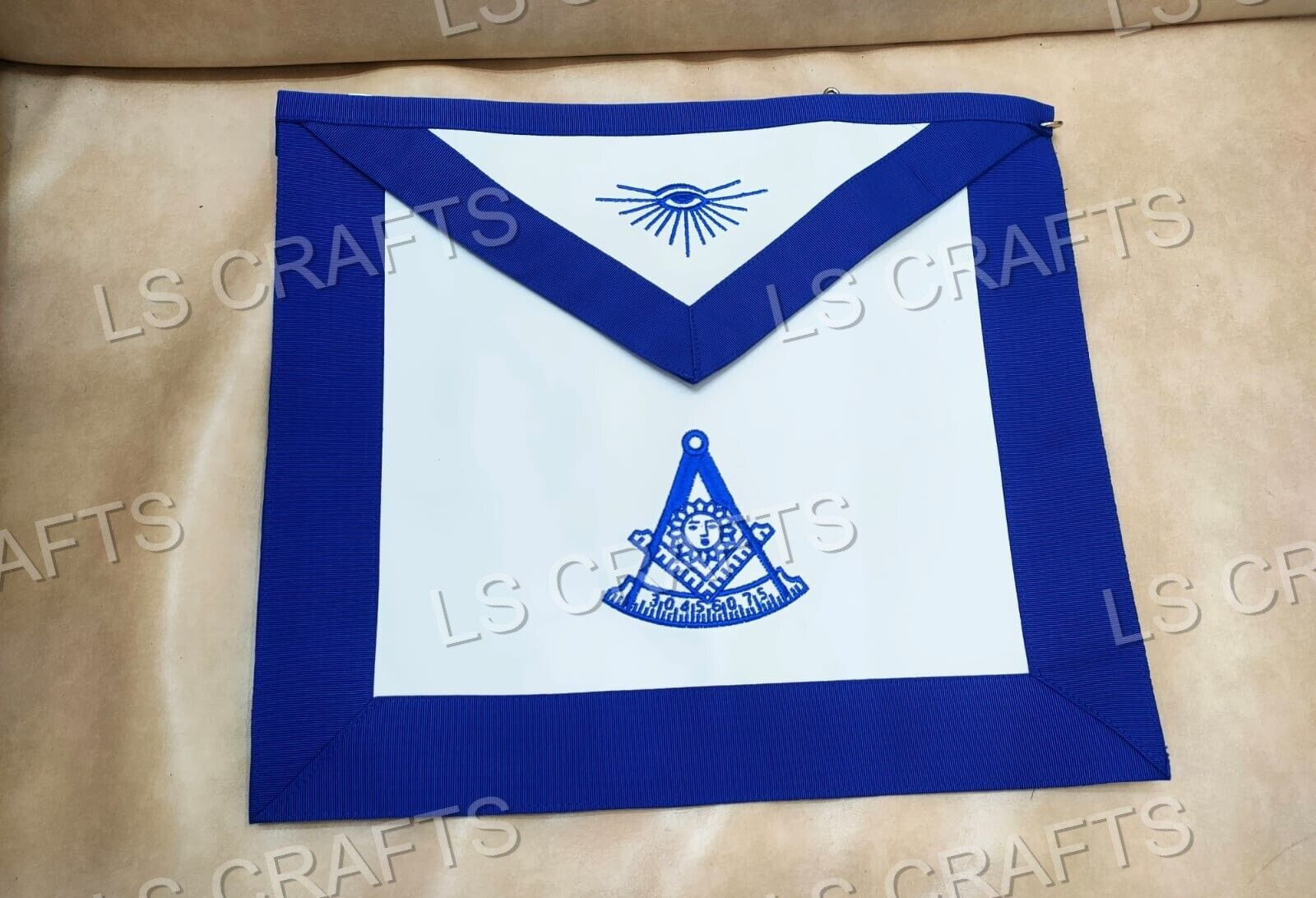 Masonic Regalia Blue Lodge  Master Mason Apron with Blue Embroidered Logo