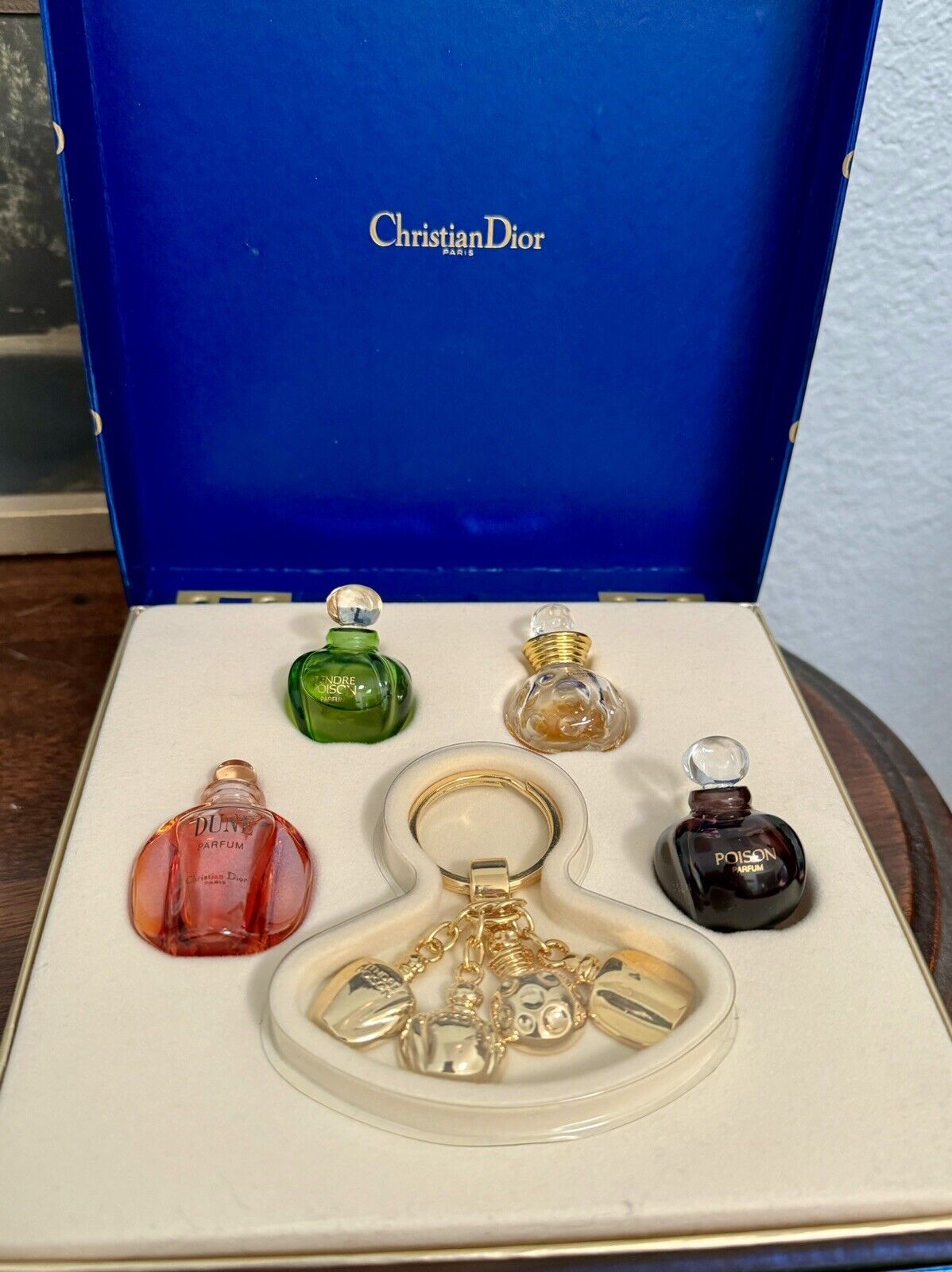 1990s Christian Dior Parfums Set Tendre Poison Dune Dolce Poison Vita Key chain
