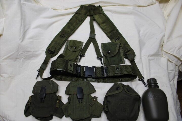 US Military Alice Field Gear Web Belt Suspenders Ammo Pouches Canteen Medium Set