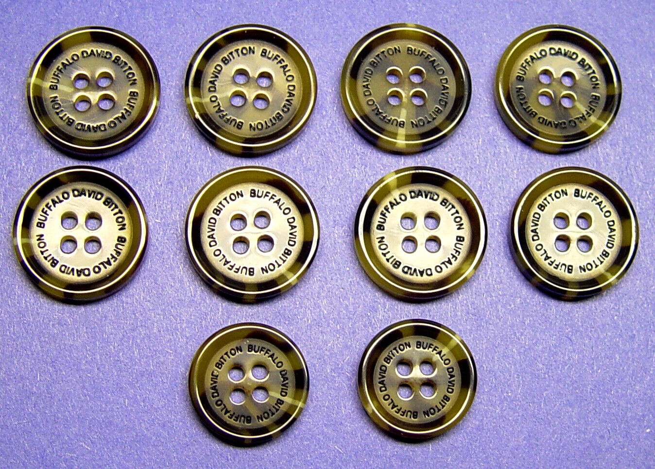 BUFFALO DAVID BITTON REPLACEMENT BUTTONS 10 HORN EFFECT , GOOD USED COND.