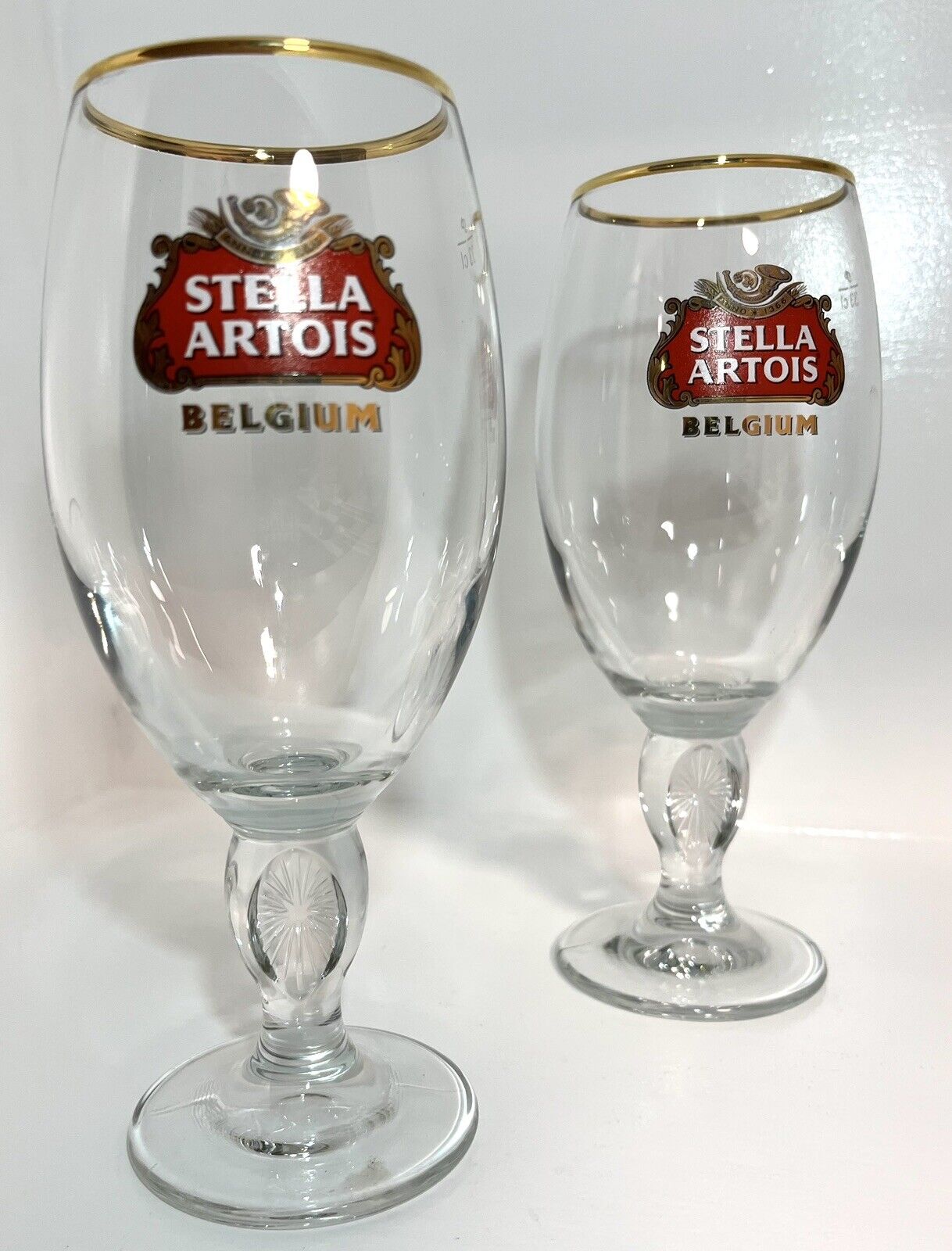 Stella Artois Chalice Gold Rim Beer Glasses, 33cl