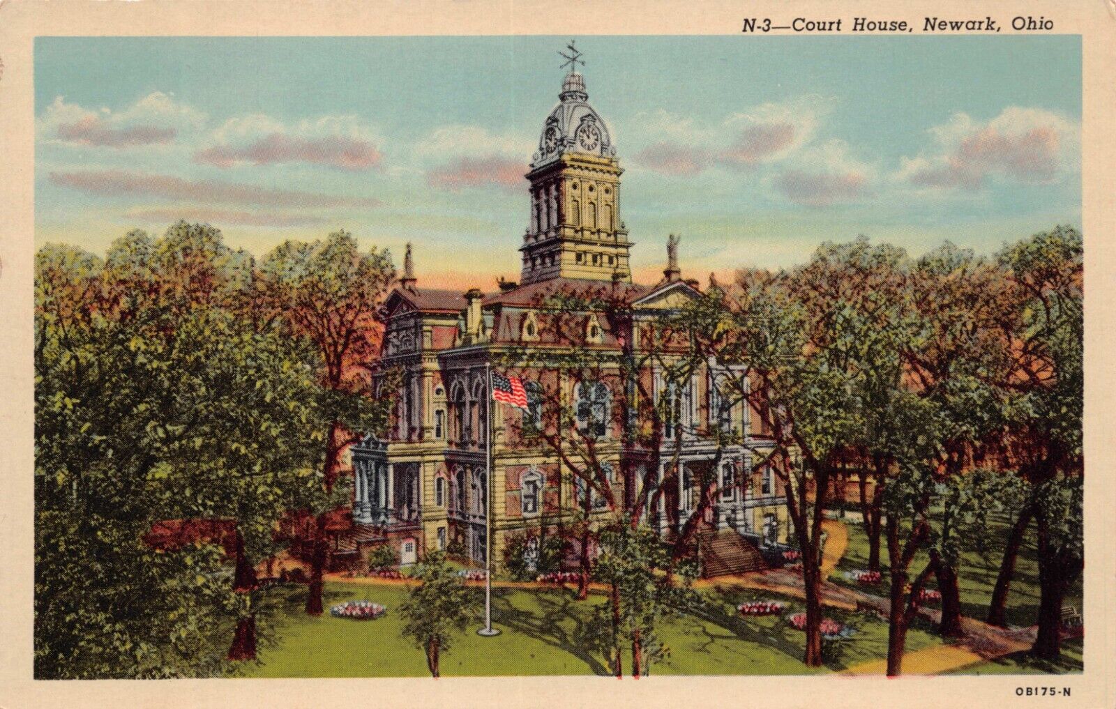 Licking County Courthouse Newark Ohio Circa 1910 Vintage Postcard CP375