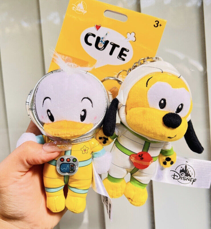 Disney CUTE space series Donald and Pluto plush keychain