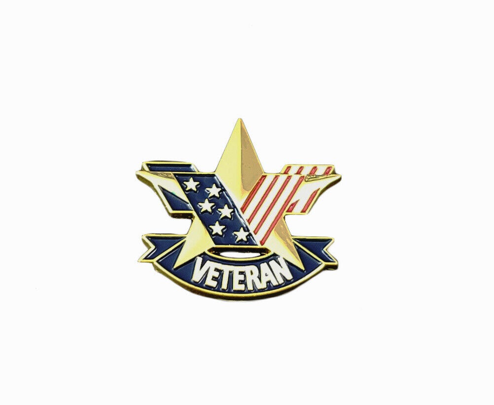 Deluxe Gold Star Veteran USA flag hat lapel pin Veteran's Day Military LHP7237GD