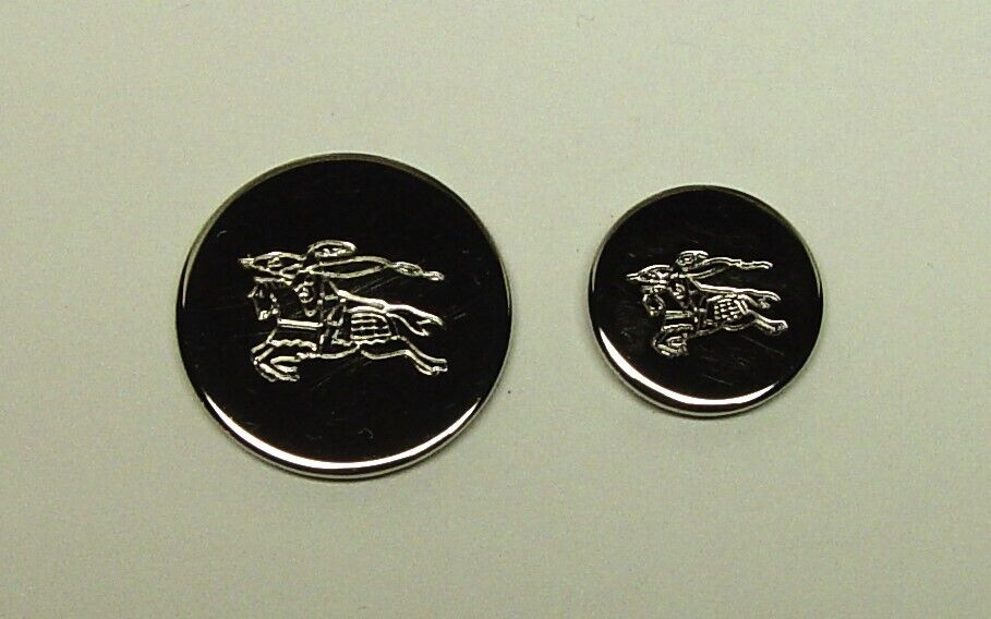 Burberrys Prorsum replacement buttons 2 Silver tone solid metal  Good Used Cond.
