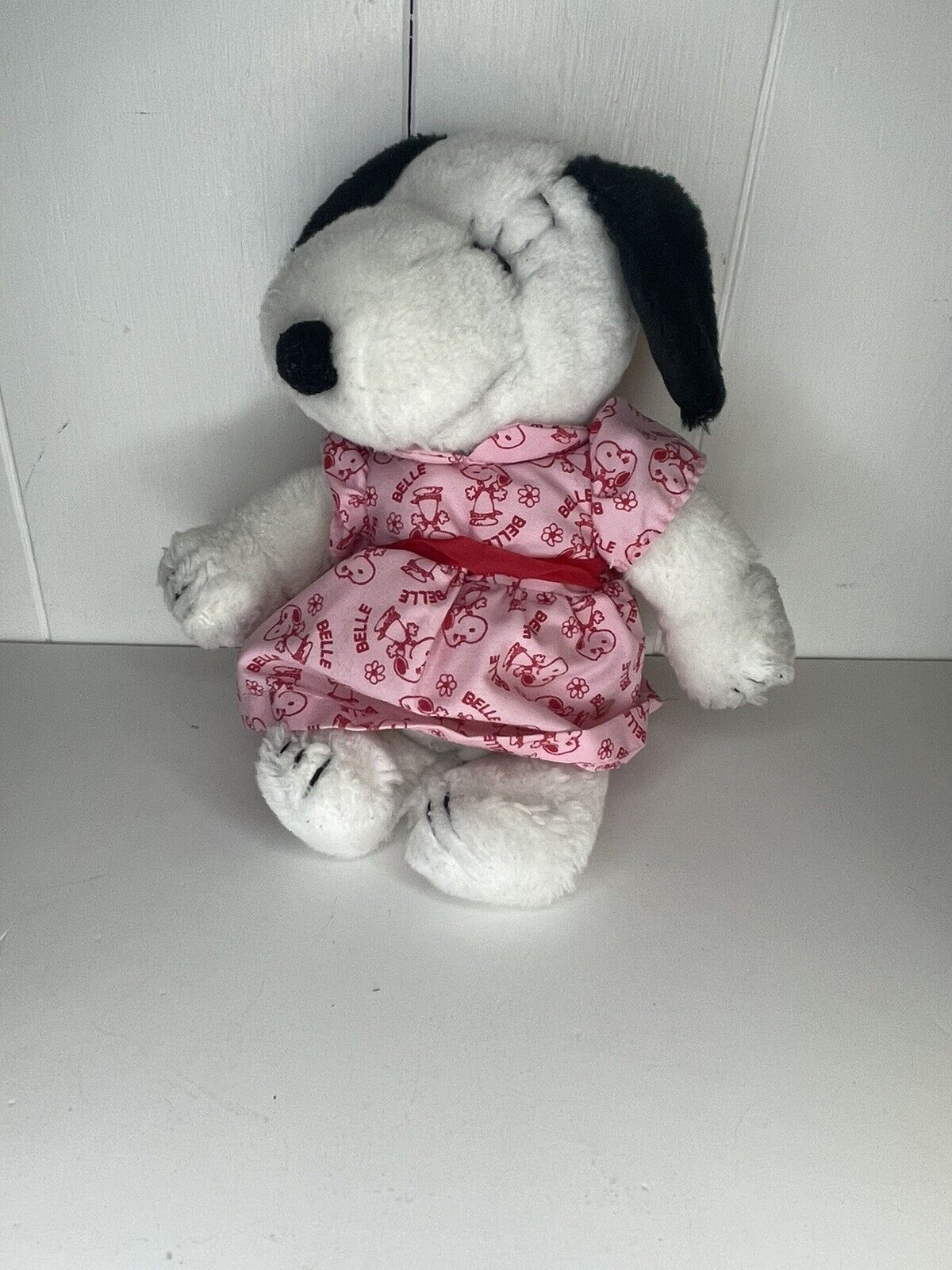 Vintage Snoopy\'s Sister BELLE Pink Dress Plush Peanuts United Syndicate 9\
